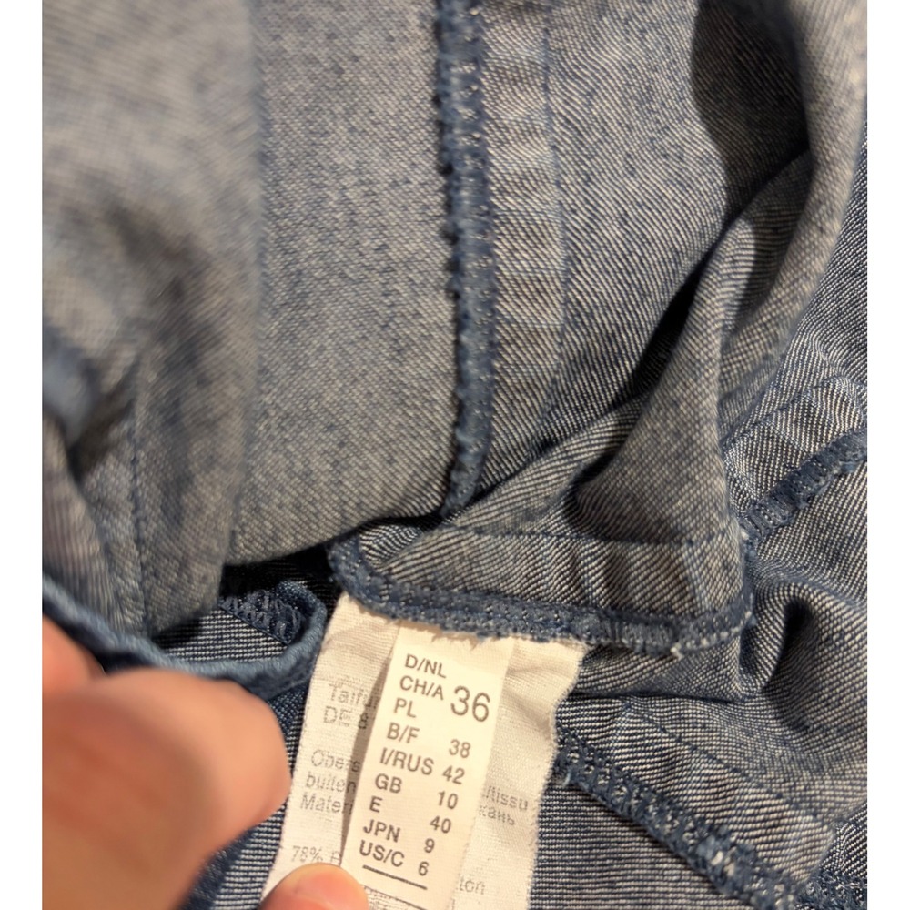 Taifun Collection Womens Denim Blazer Jacket Blue Medium Wash Size 6 Tailored - Picture 5 of 7